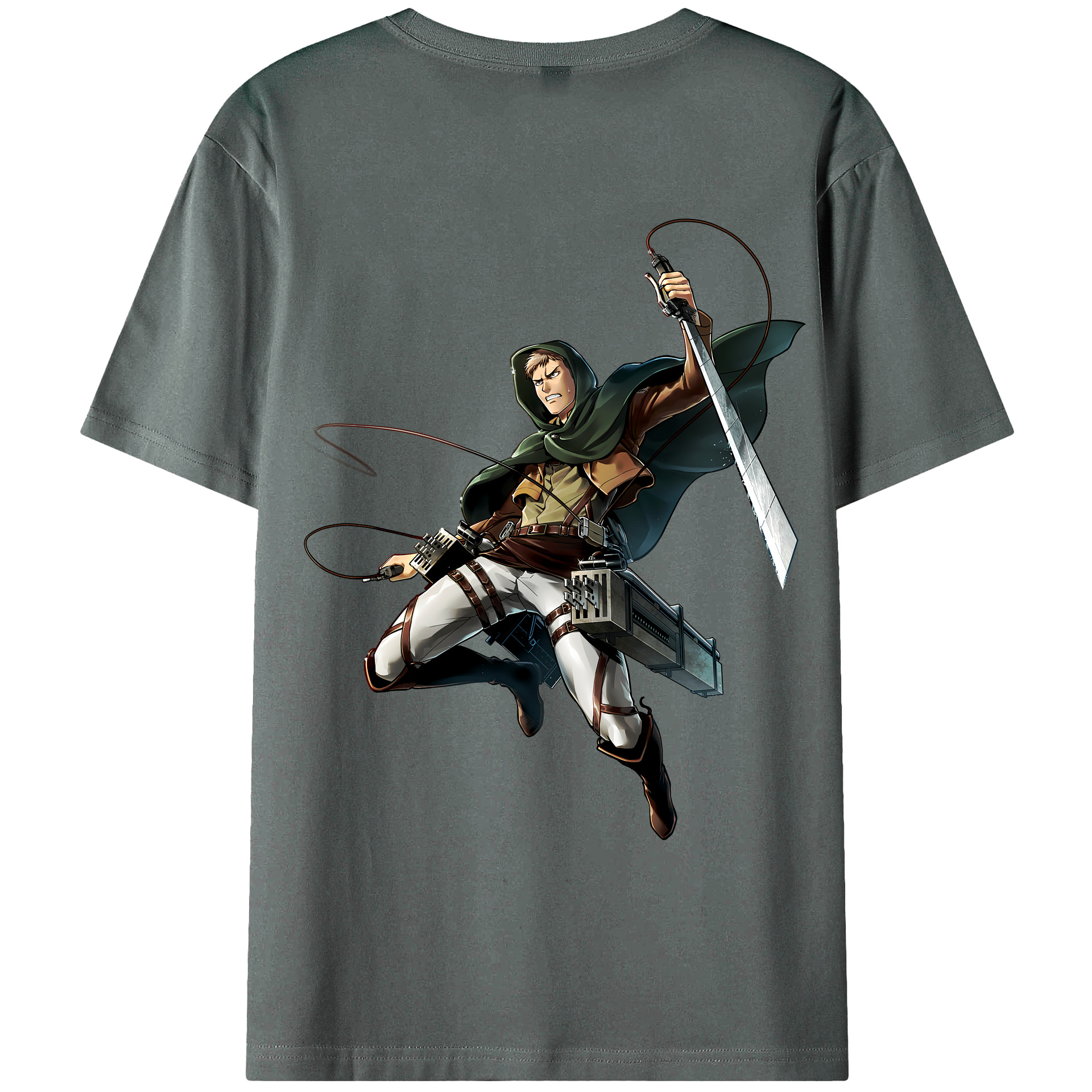 （画像用） 進撃の巨人 Attack on Titan 綿100％ メンズ半袖Tシャツ（バックプリント） 通気性